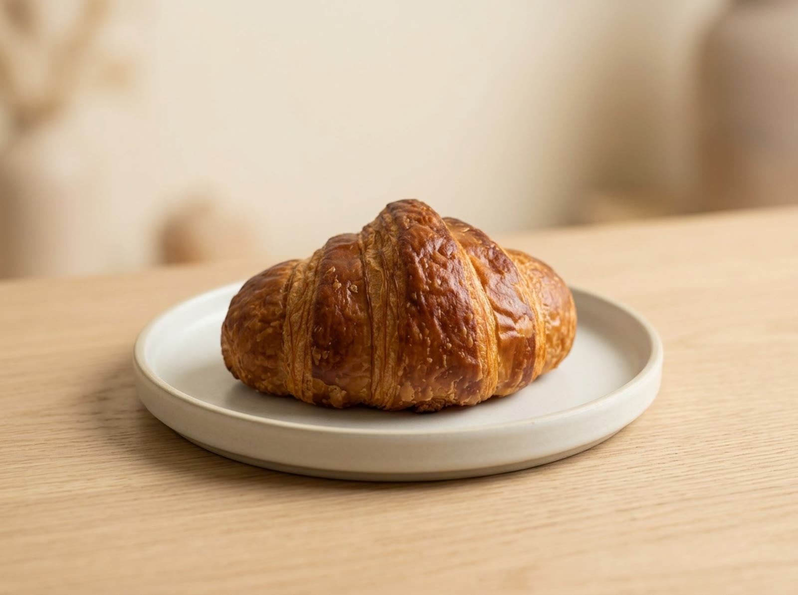 Butter croissant on a Hasami plate
